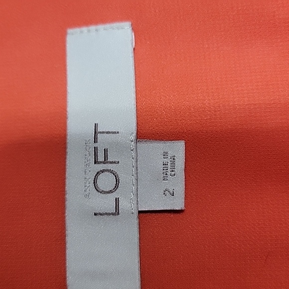 LOFT Size 2 Orange Pleated Mini Length Skirt, Lined, Excellent Used Condition - Picture 9 of 10